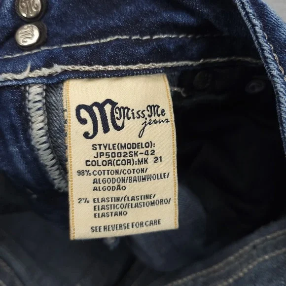 Miss Me Jeans Women's 25 Skinny Low Rise Med wash JP50025k-42 - Picture 8 of 12